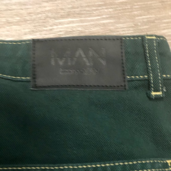 Boohoo‎ Man Dark Green stretch Men’s Size jeans 30R leg 30 Inseam - Picture 5 of 8